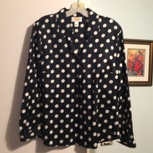 Black polka dotted blouse